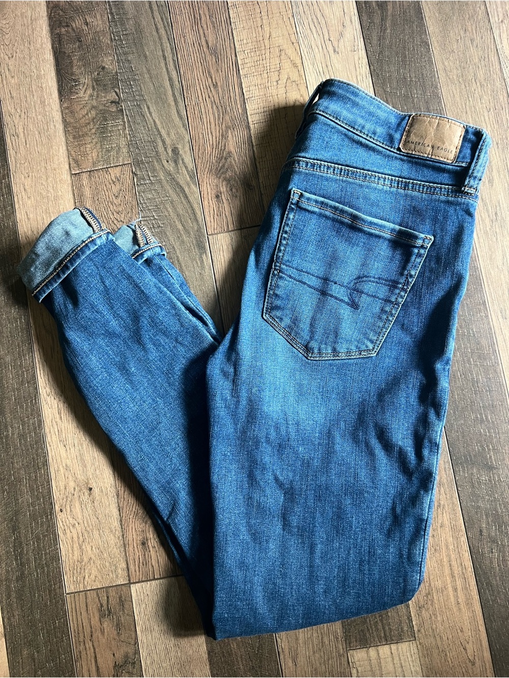 American Eagle Outfitters Women's Skinny Jeans in Blue Denim